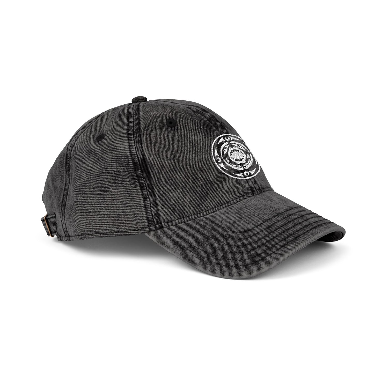 Vintage Embroidered Cap — Distressed Target Logo Cotton Hat
