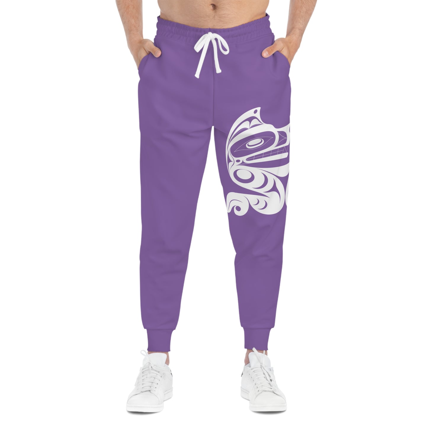 Unisex Purple and White Athletic fit Joggers designed by Joshua watts