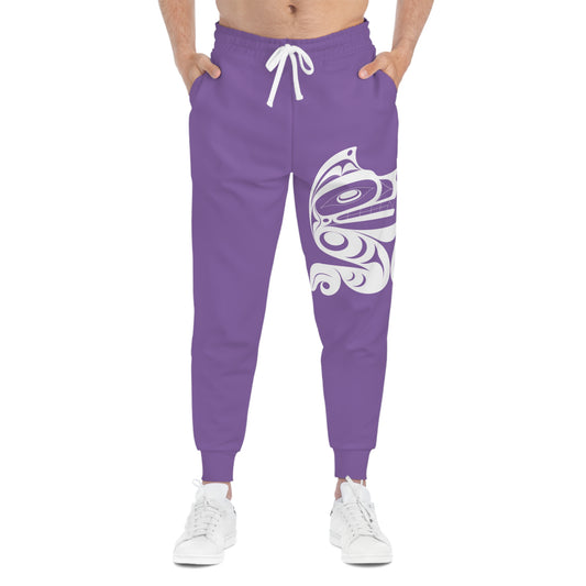 Unisex Purple and White Athletic fit Joggers designed by Joshua watts