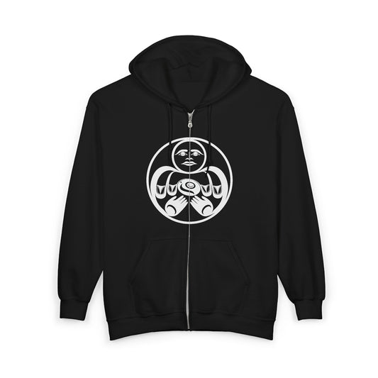Unisex Zip Hoodie with “Hishuk’ish Tsawak” design by Joshua Watts