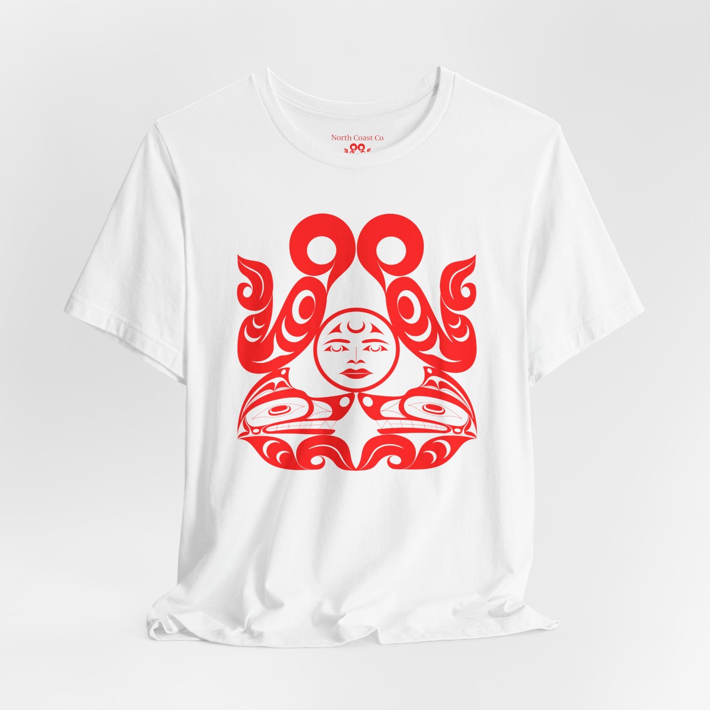 Unisex T-shirt with “Tsuu-Baa-Asaxt Wolves” design by Joshua Watts