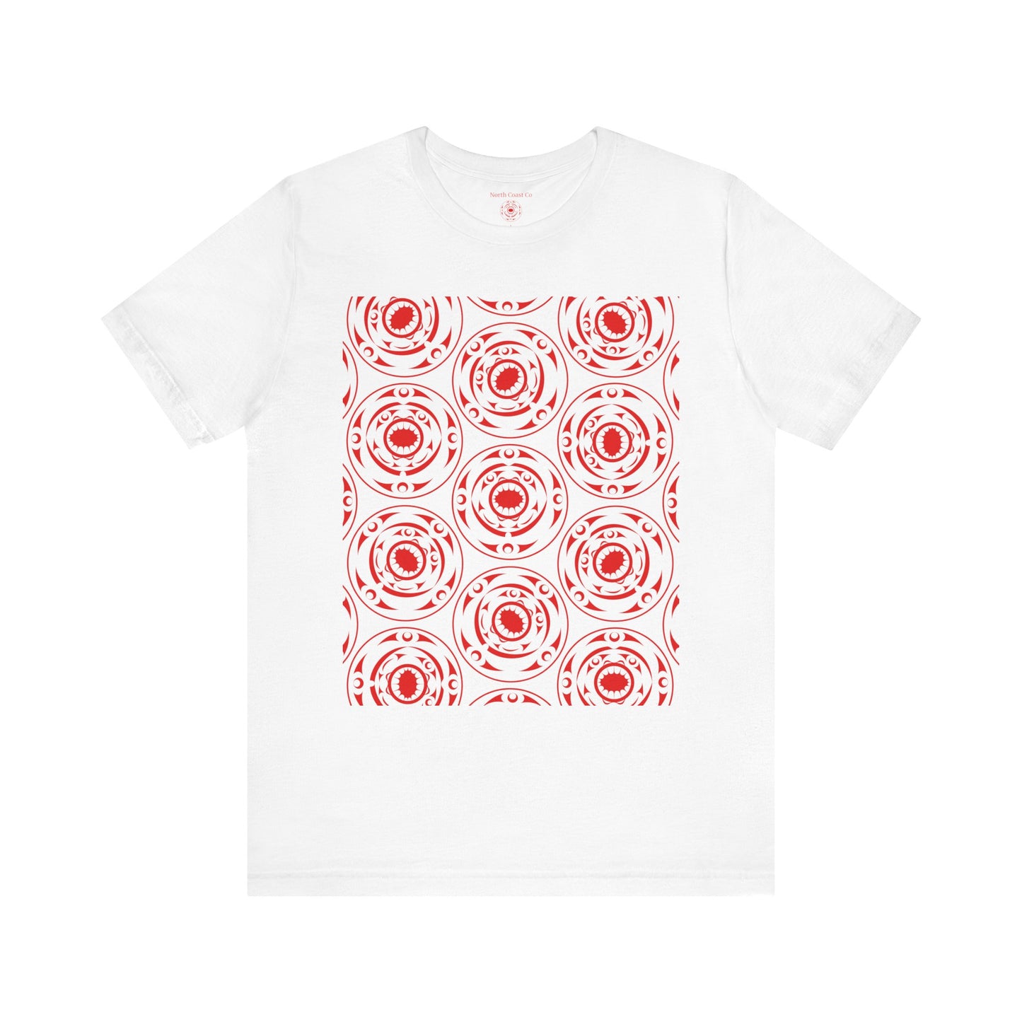 Unisex T-Shirt with red “Life and Death” pattern design by Joshua Watts