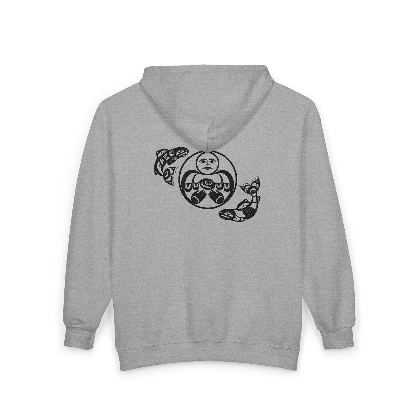 Unisex Zip Hoodie with “Hishuk’ish Tsawak” design by Joshua Watts