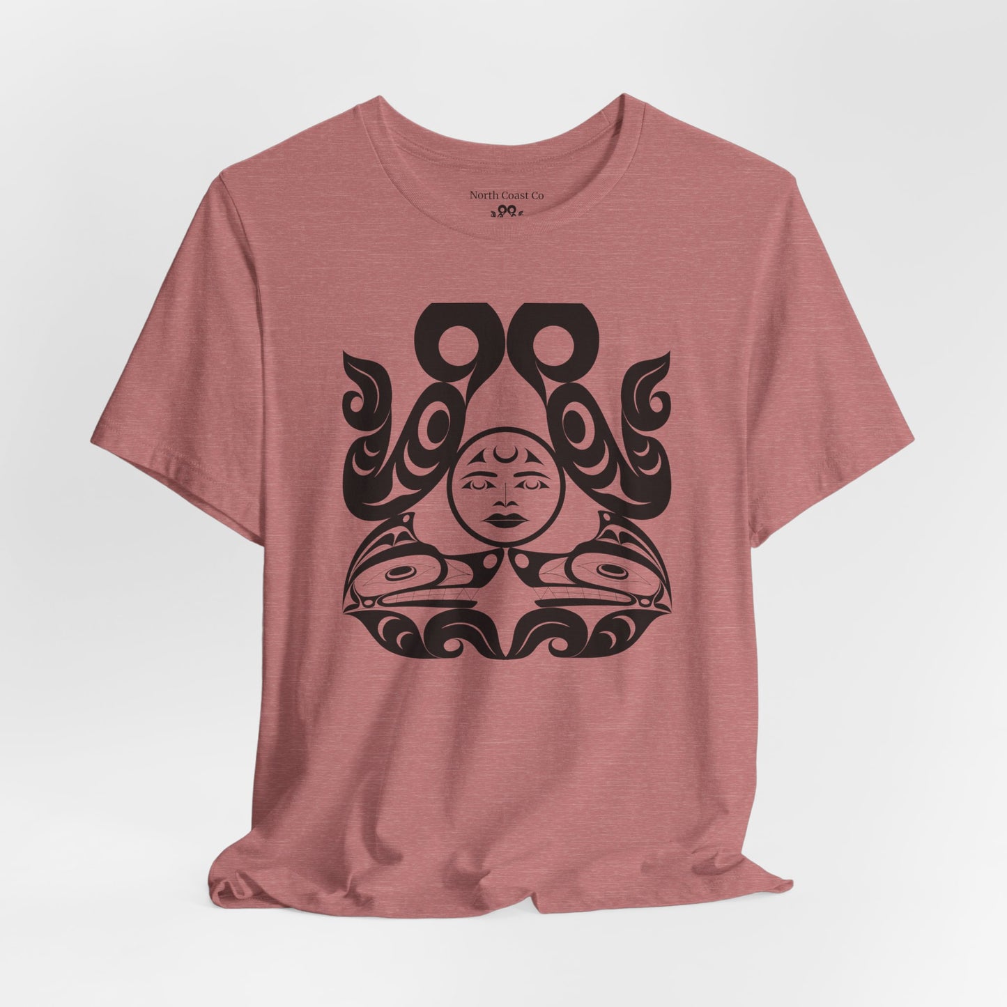 Unisex T-Shirt with black and white “Tsuu-Baa-Asaxt wolves” design by Joshua Watts