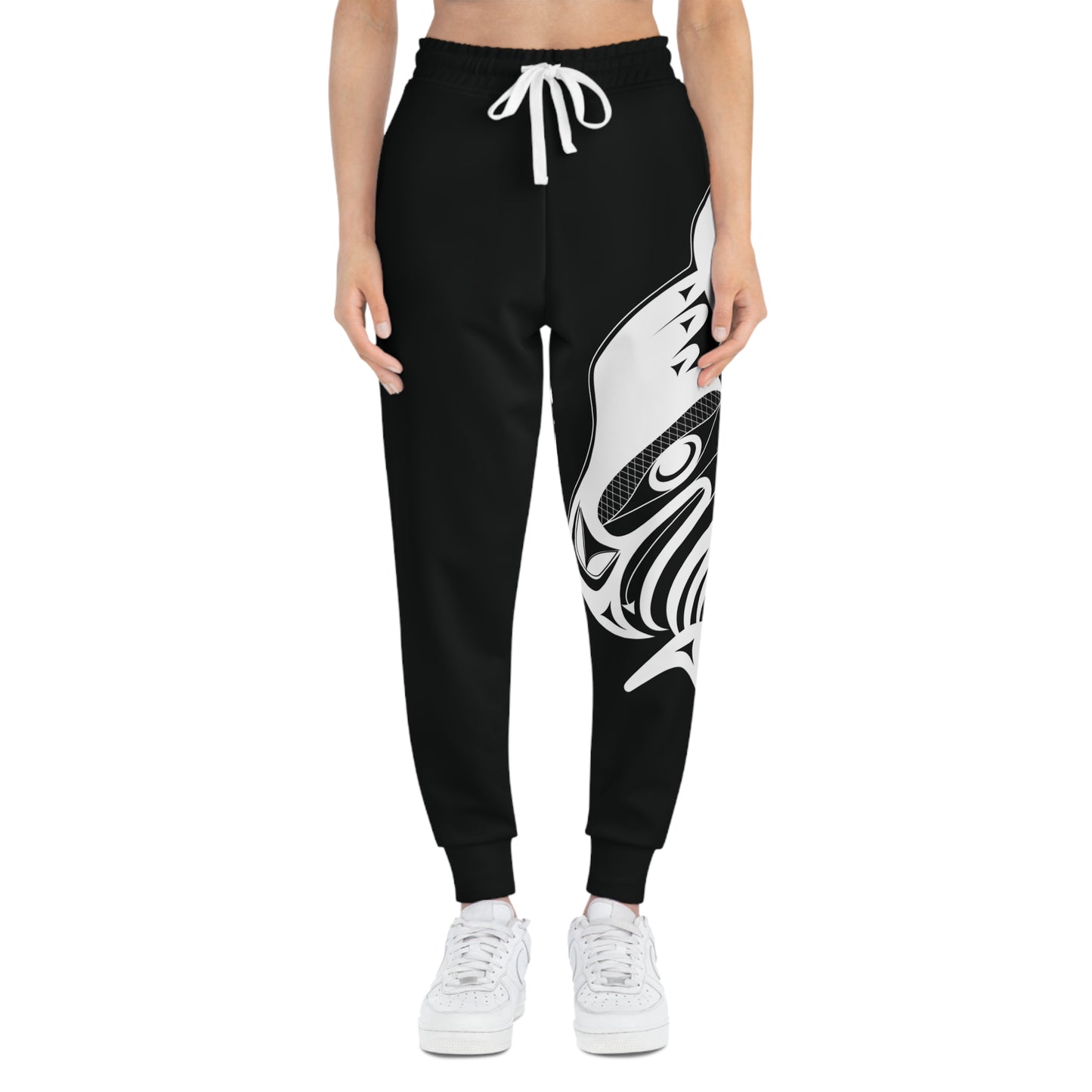Unisex Black and White Athletic fit Joggers designed by Joshua Watts