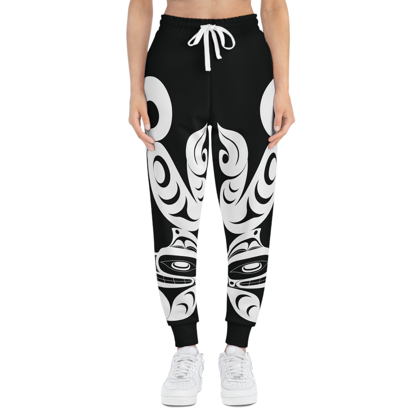 Unisex Black and White Athletic fit Joggers designed by Joshua Watts