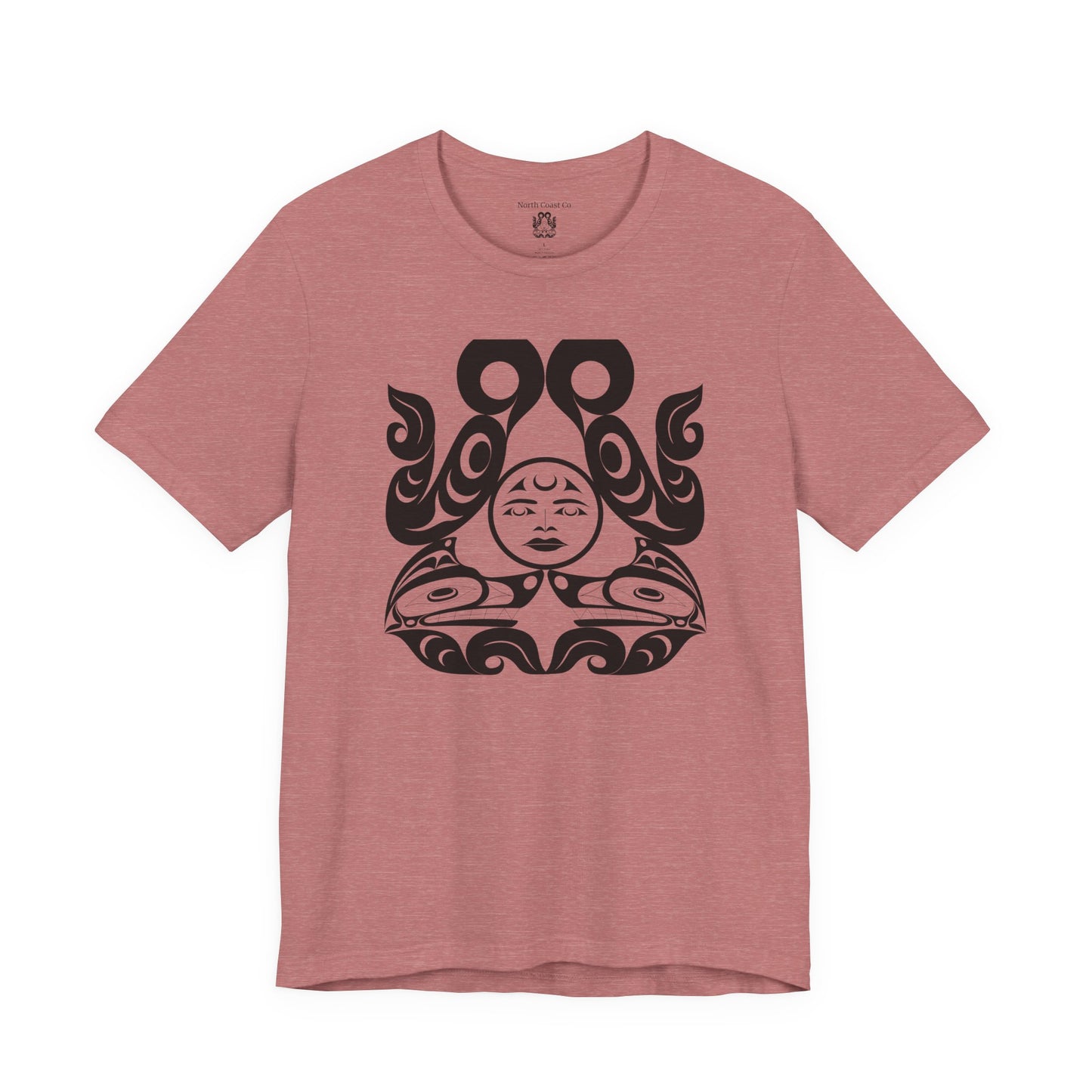 Unisex T-Shirt with black and white “Tsuu-Baa-Asaxt wolves” design by Joshua Watts