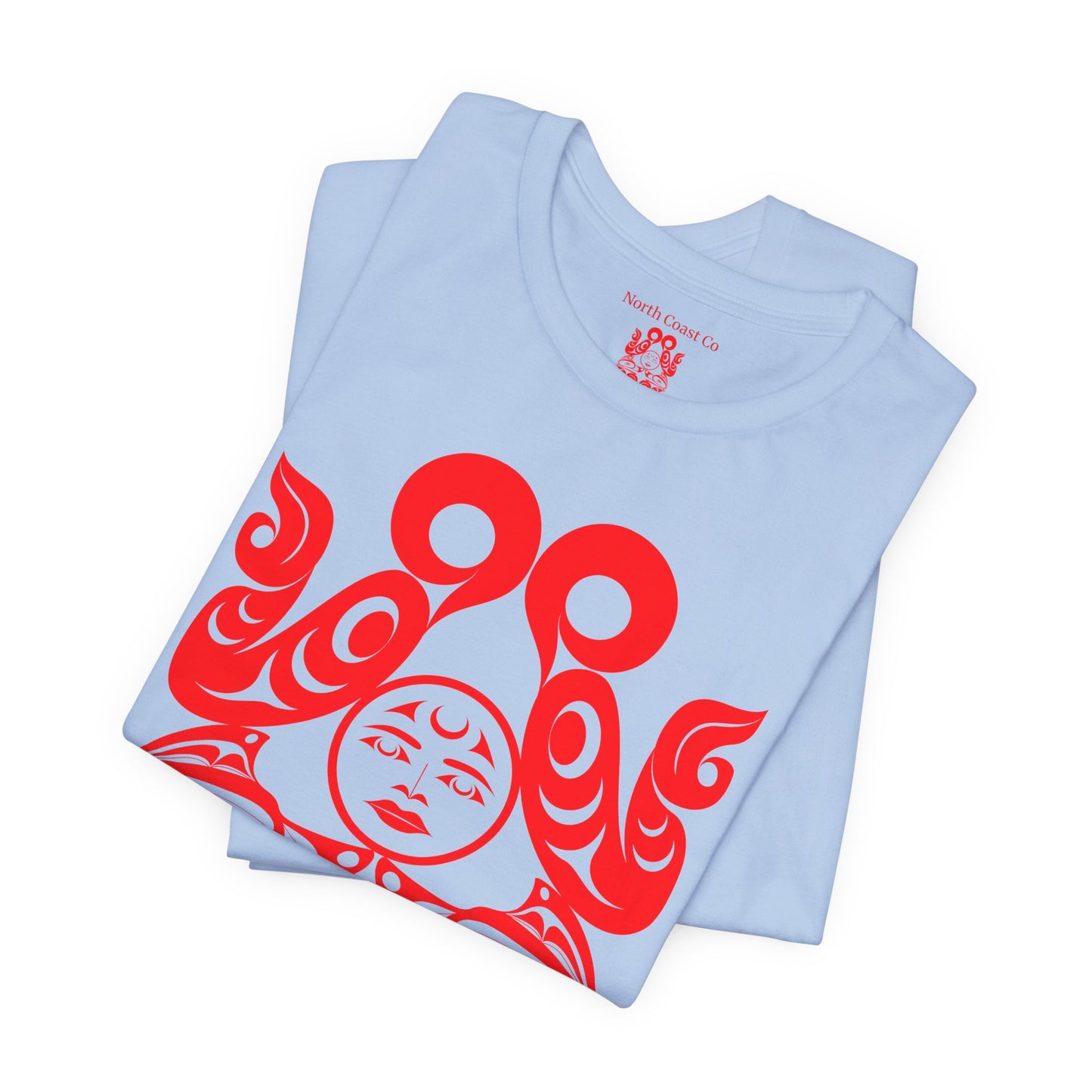 Unisex T-shirt with “Tsuu-Baa-Asaxt Wolves” design by Joshua Watts