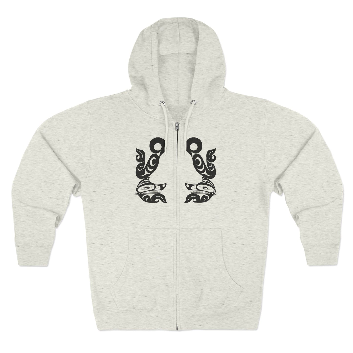Unisex Zip Hoodie with “Tsuu-Baa-Asaxt Wolves” design by Joshua Watts