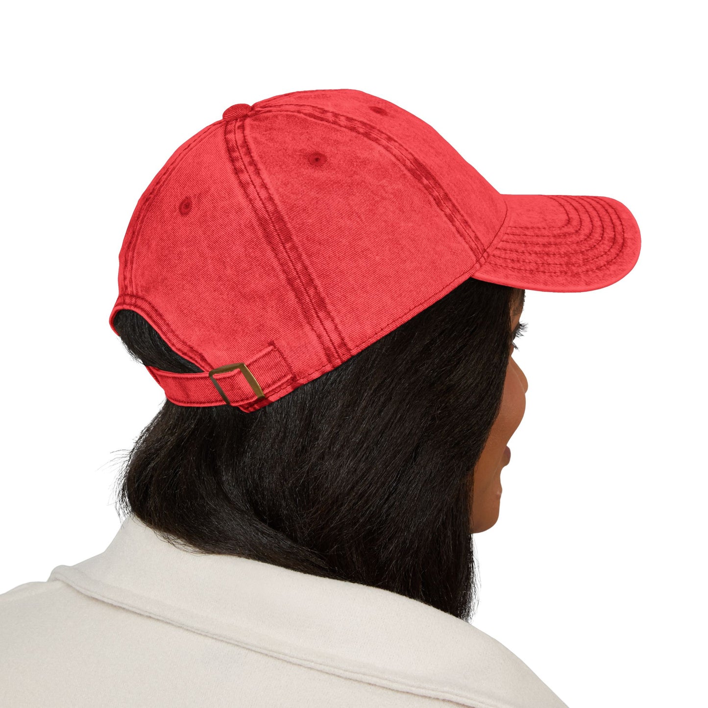 Vintage Embroidered Cap — Distressed Target Logo Cotton Hat