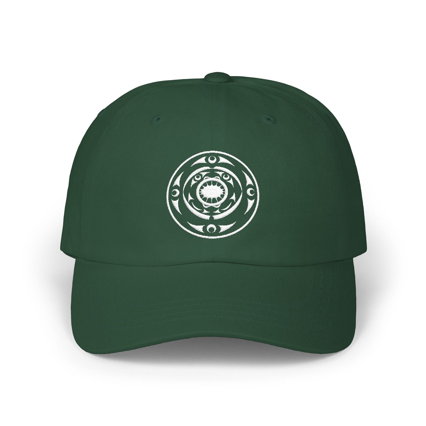 Distressed Coastal Wave Dad Cap — Beige Embroidered Circle Logo Hat