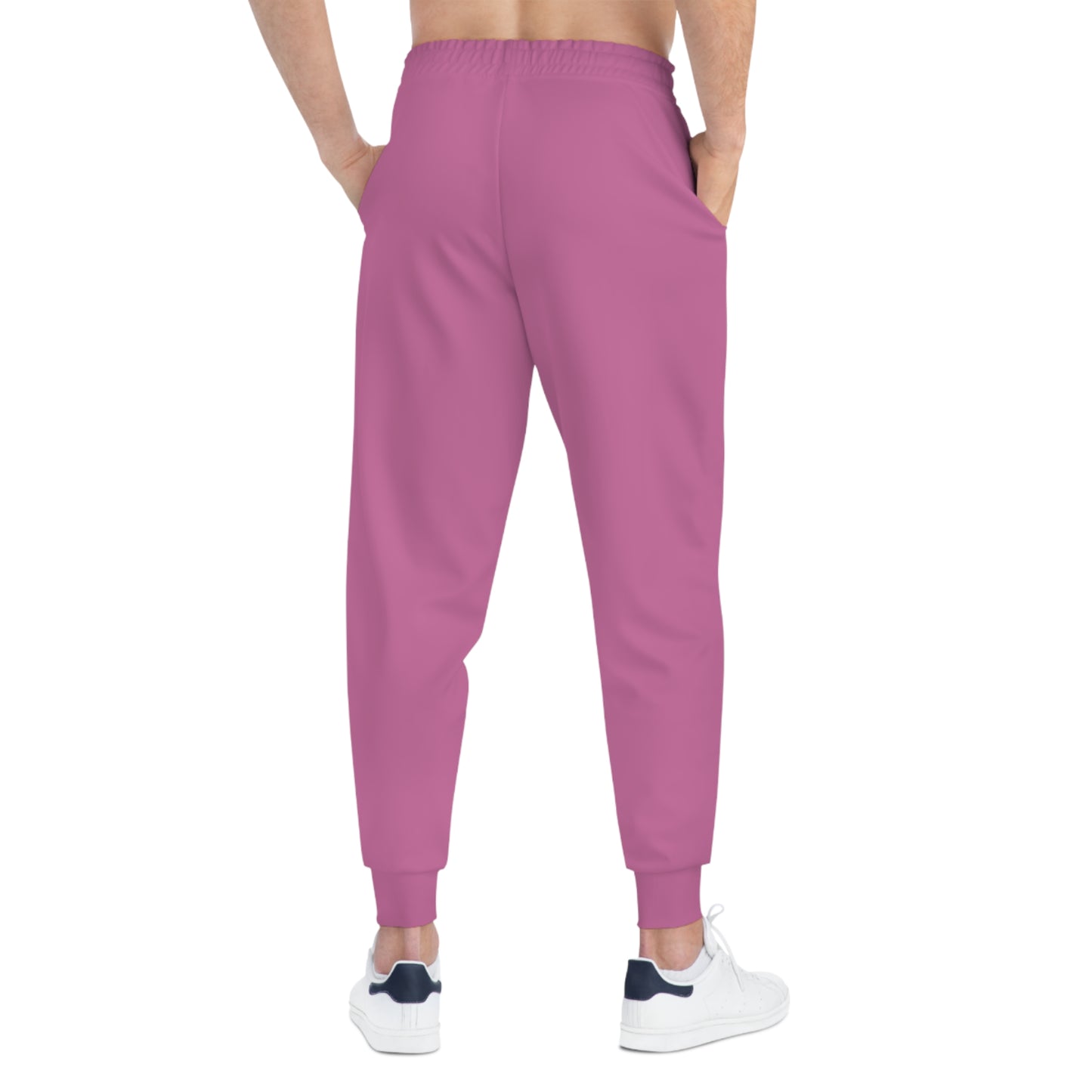 Unisex Pink and White Athletic joggers designed by Joshua Watts