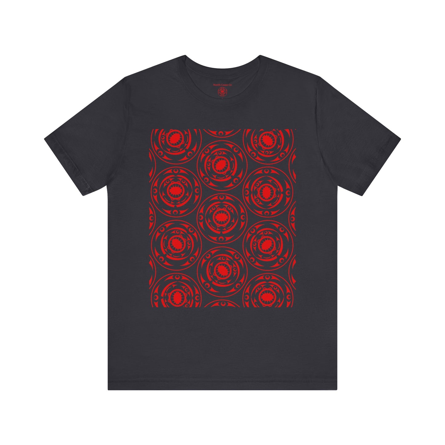 Unisex T-Shirt with red “Life and Death” pattern design by Joshua Watts