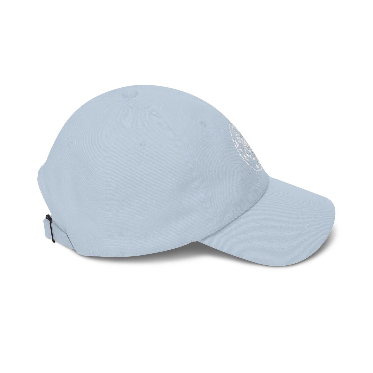 Distressed Coastal Wave Dad Cap — Beige Embroidered Circle Logo Hat