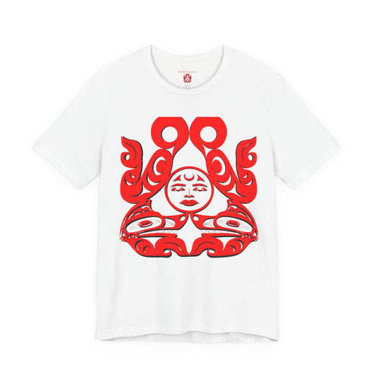 Unisex T-shirt with Holographic “Tsuu-Baa-Asaxt Wolves” design by Joshua Watts