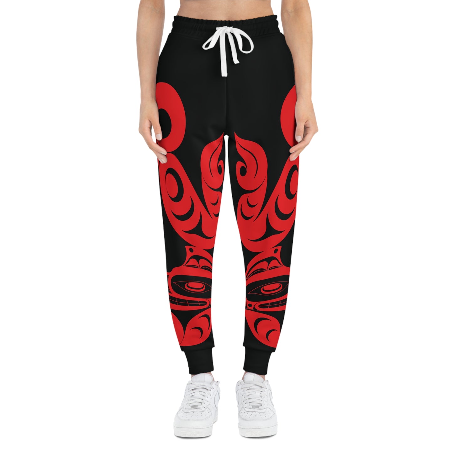 Unisex Black and Red Athletic fit Joggers designed by Joshua Watts