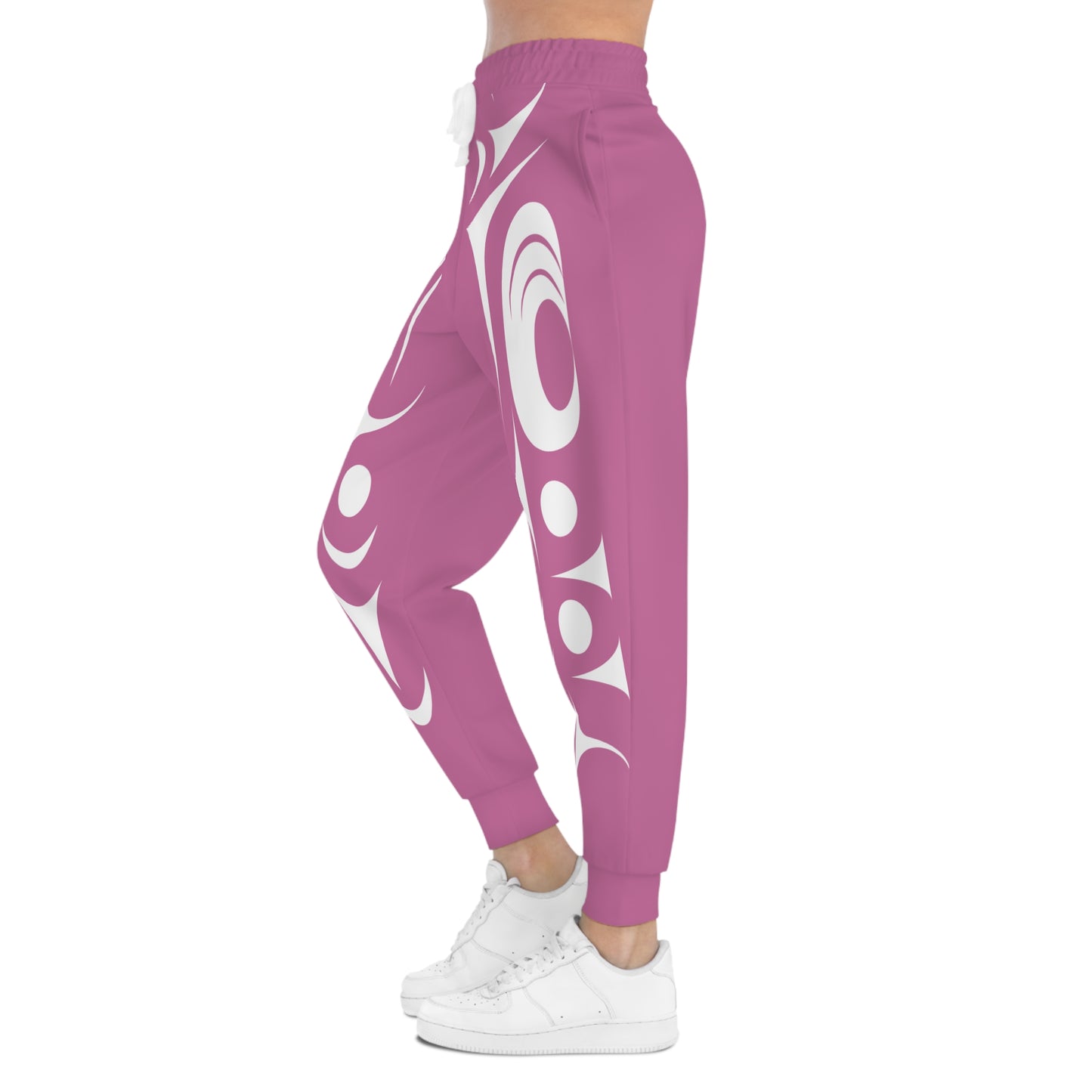 Unisex Pink and White Athletic joggers designed by Joshua Watts
