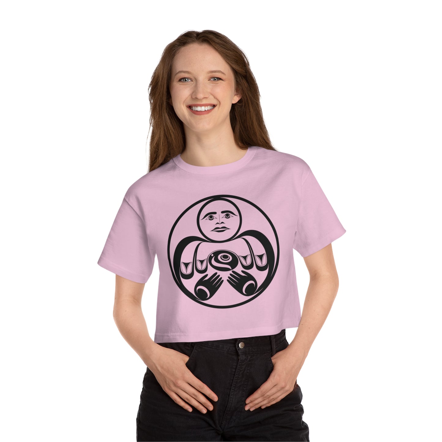 Cropped Tee with “Hishuk Ish Tsawalk” design by Joshua Watts