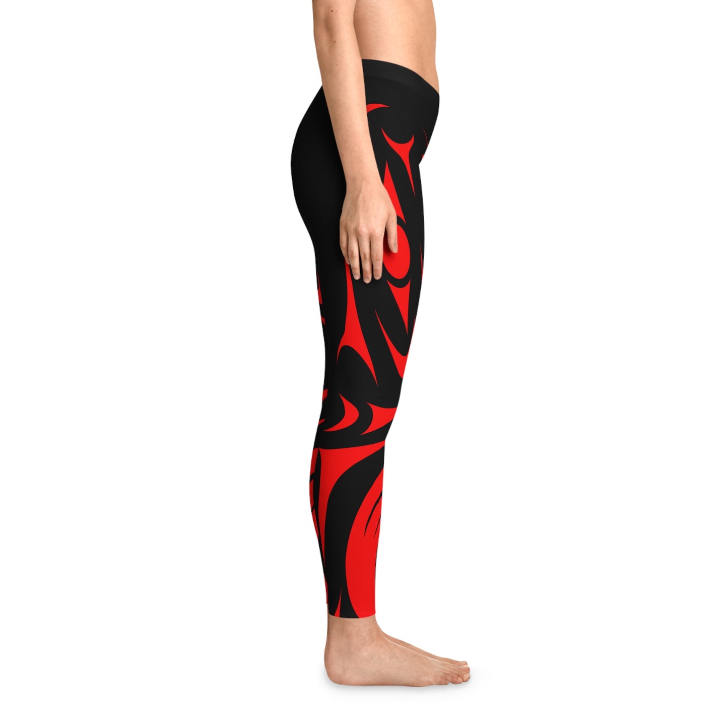 Black and Red Thunderbird Leggings designed by Joshua Watts