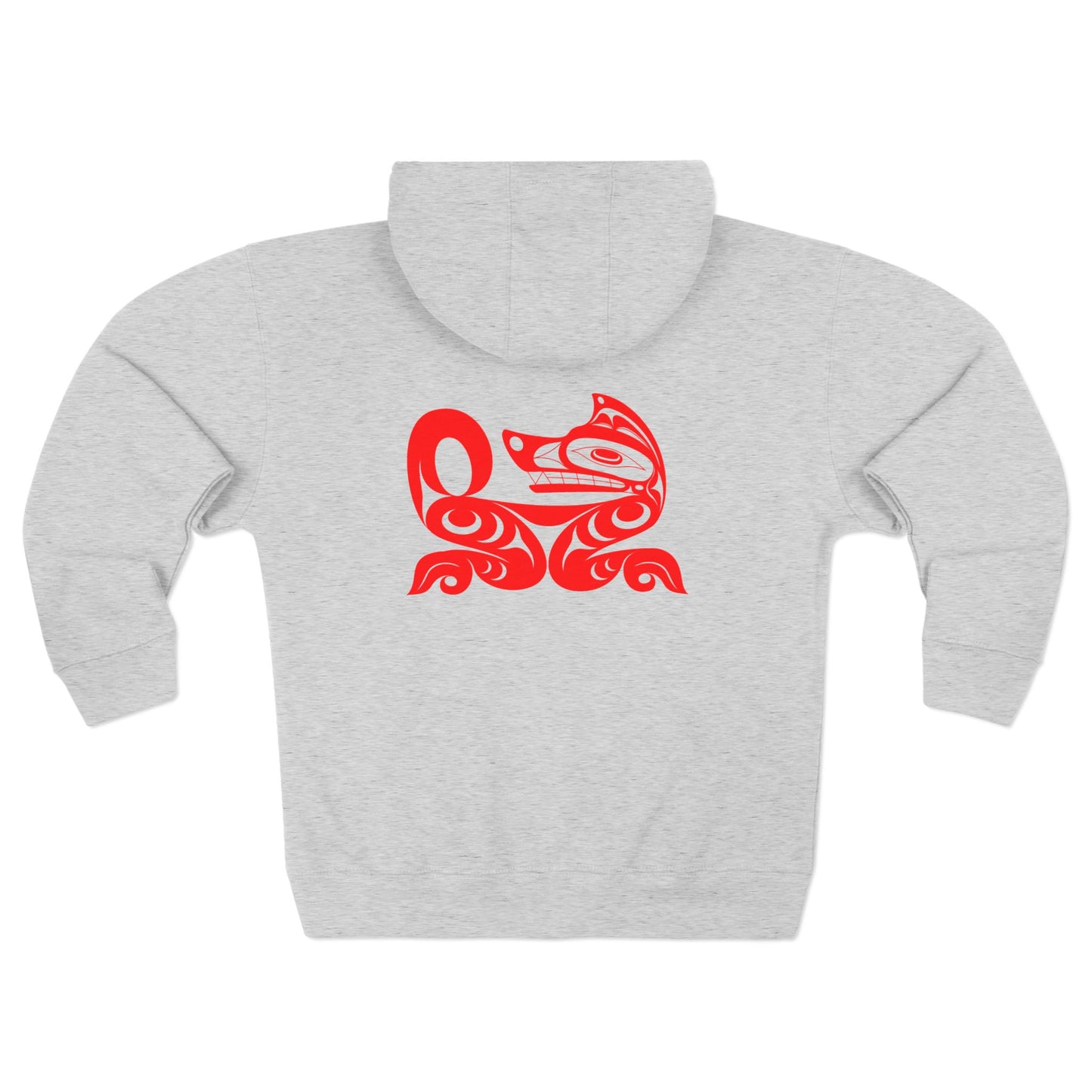 Black Unisex Zip Hoodie with “ Red Wolf” design by Joshua Watts