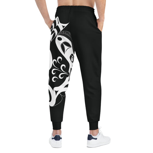 Unisex Black and White Athletic fit Joggers designed by Joshua Watts