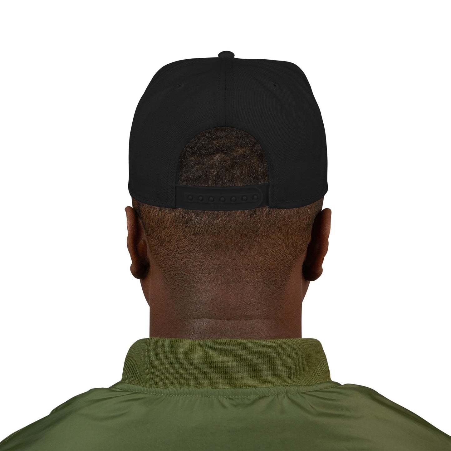 Embroidered Snapback Cap with White Wolf design by Joshua Watts
