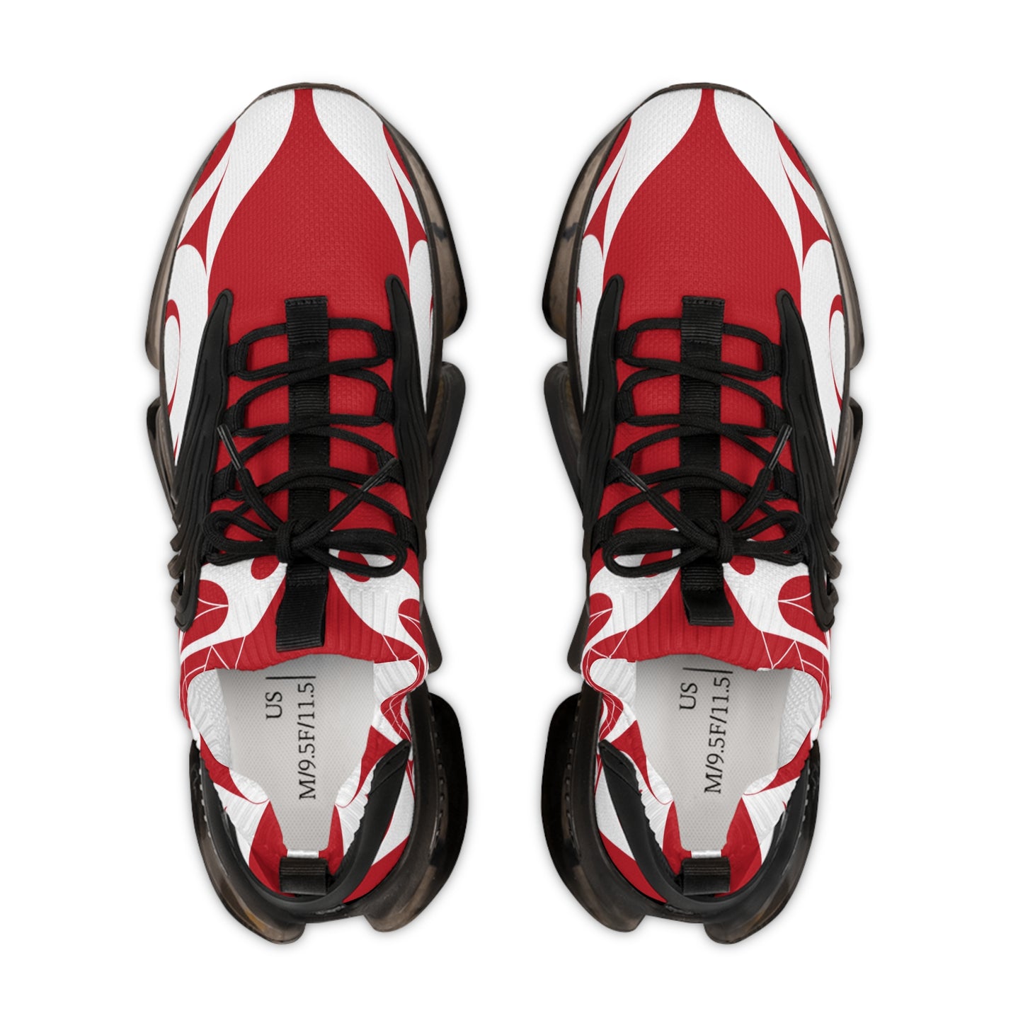 Men's Stylin’ Red Sneakers with White Wolf design by Joshua Watts