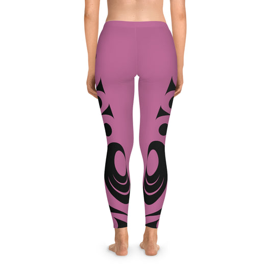 Black and Purple Abstract Salish Wing Legging designed by Joshua Watts