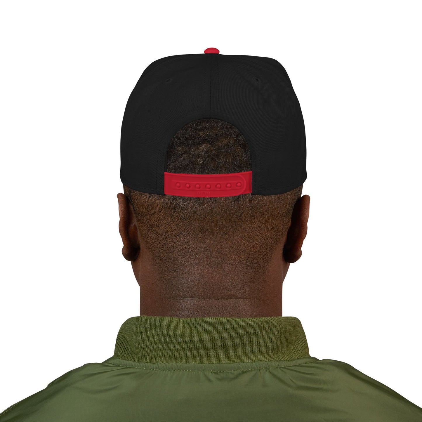 Embroidered Snapback Cap with White Wolf design by Joshua Watts