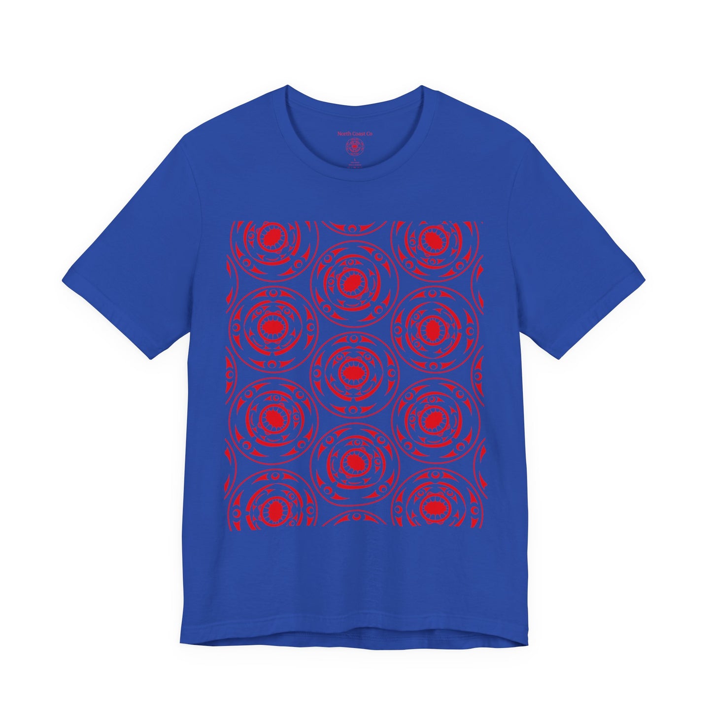 Unisex T-Shirt with red “Life and Death” pattern design by Joshua Watts