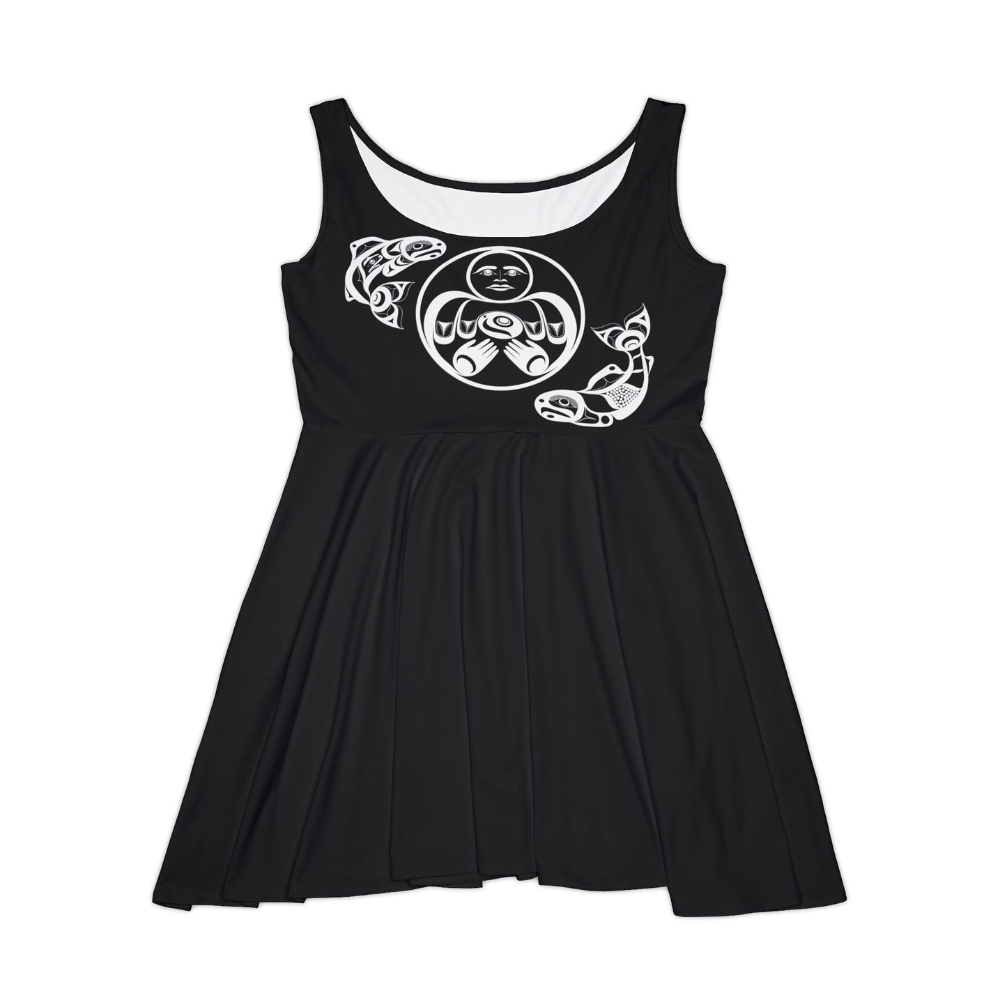 Black Skater Dress with Hishuk’ish Tsawak design by Joshua Watts