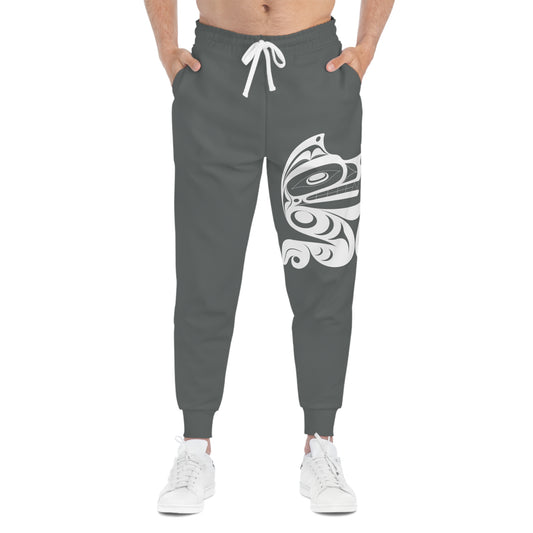 Unisex Grey and White Athletic fit Joggers designed by Joshua watts