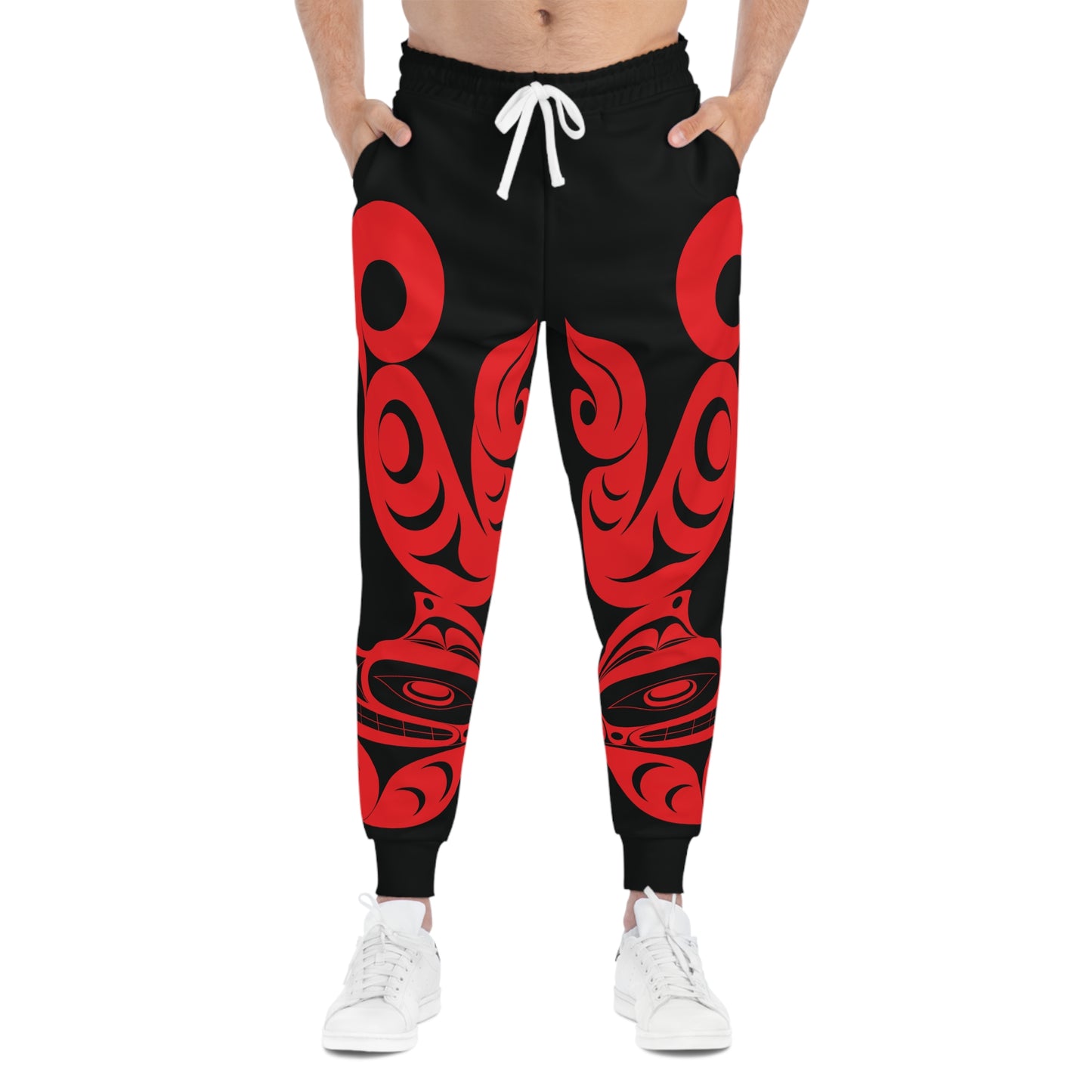 Unisex Black and Red Athletic fit Joggers designed by Joshua Watts